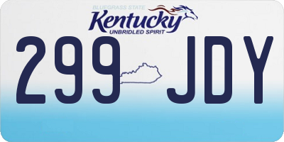 KY license plate 299JDY