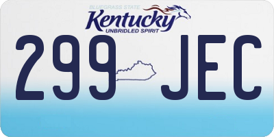 KY license plate 299JEC