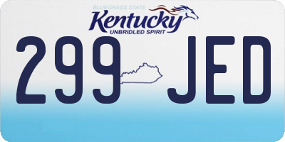 KY license plate 299JED
