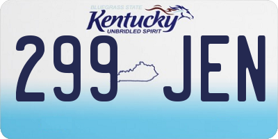 KY license plate 299JEN