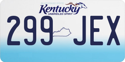 KY license plate 299JEX