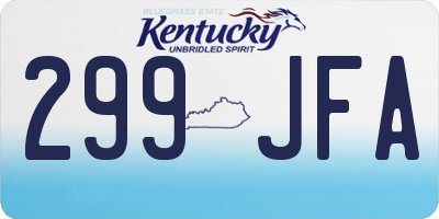 KY license plate 299JFA
