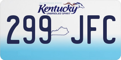 KY license plate 299JFC