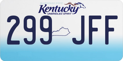 KY license plate 299JFF