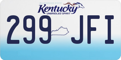 KY license plate 299JFI