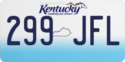 KY license plate 299JFL