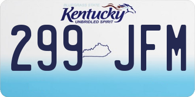 KY license plate 299JFM