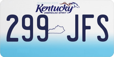 KY license plate 299JFS