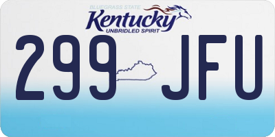 KY license plate 299JFU