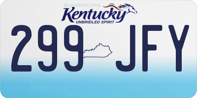 KY license plate 299JFY