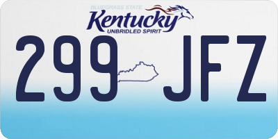 KY license plate 299JFZ