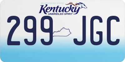 KY license plate 299JGC