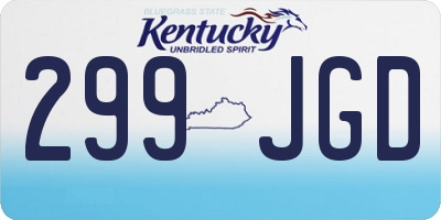 KY license plate 299JGD