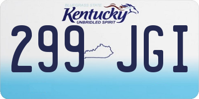KY license plate 299JGI