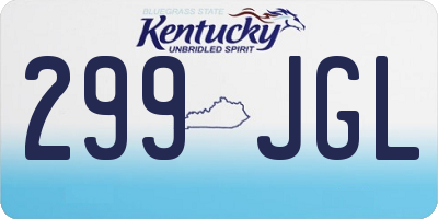 KY license plate 299JGL