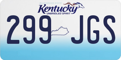 KY license plate 299JGS