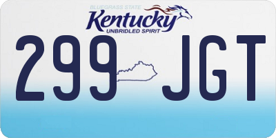 KY license plate 299JGT
