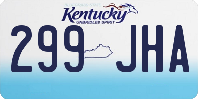 KY license plate 299JHA