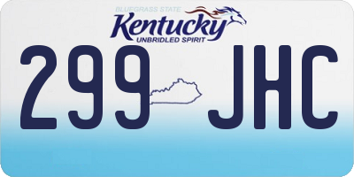 KY license plate 299JHC
