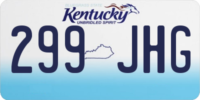 KY license plate 299JHG