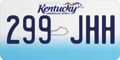 KY license plate 299JHH