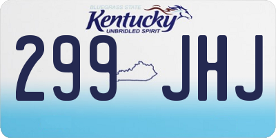KY license plate 299JHJ
