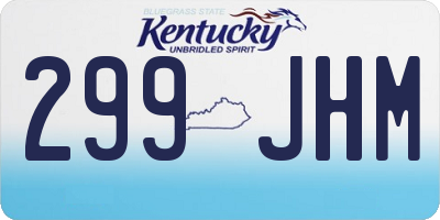KY license plate 299JHM