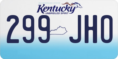 KY license plate 299JHO