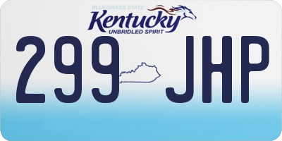KY license plate 299JHP
