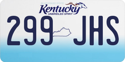 KY license plate 299JHS