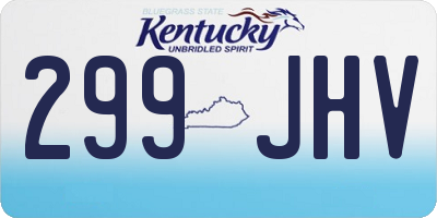 KY license plate 299JHV