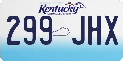 KY license plate 299JHX