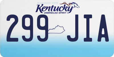 KY license plate 299JIA