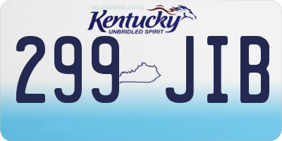 KY license plate 299JIB