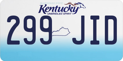 KY license plate 299JID