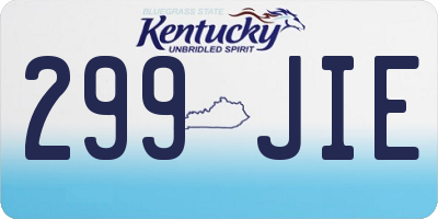 KY license plate 299JIE