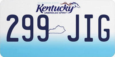 KY license plate 299JIG