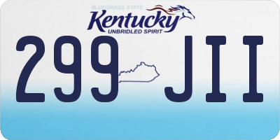 KY license plate 299JII
