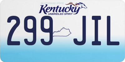 KY license plate 299JIL