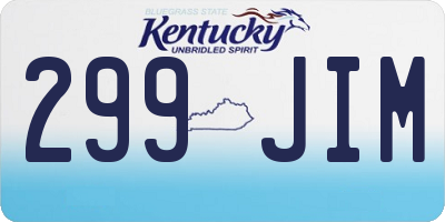 KY license plate 299JIM