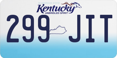 KY license plate 299JIT