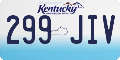 KY license plate 299JIV