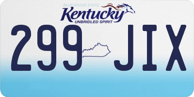 KY license plate 299JIX