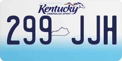 KY license plate 299JJH