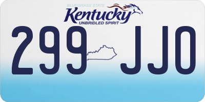 KY license plate 299JJO