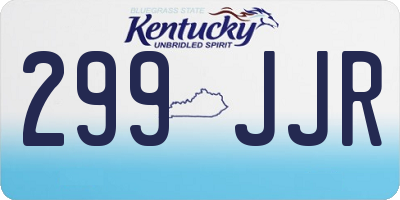 KY license plate 299JJR