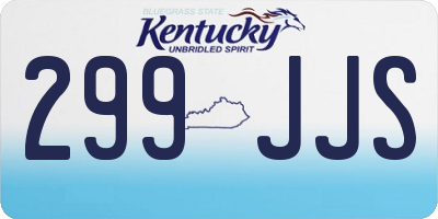 KY license plate 299JJS