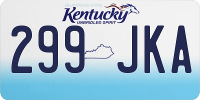 KY license plate 299JKA