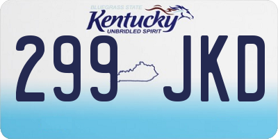 KY license plate 299JKD