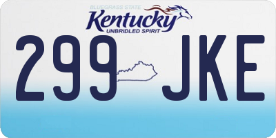 KY license plate 299JKE